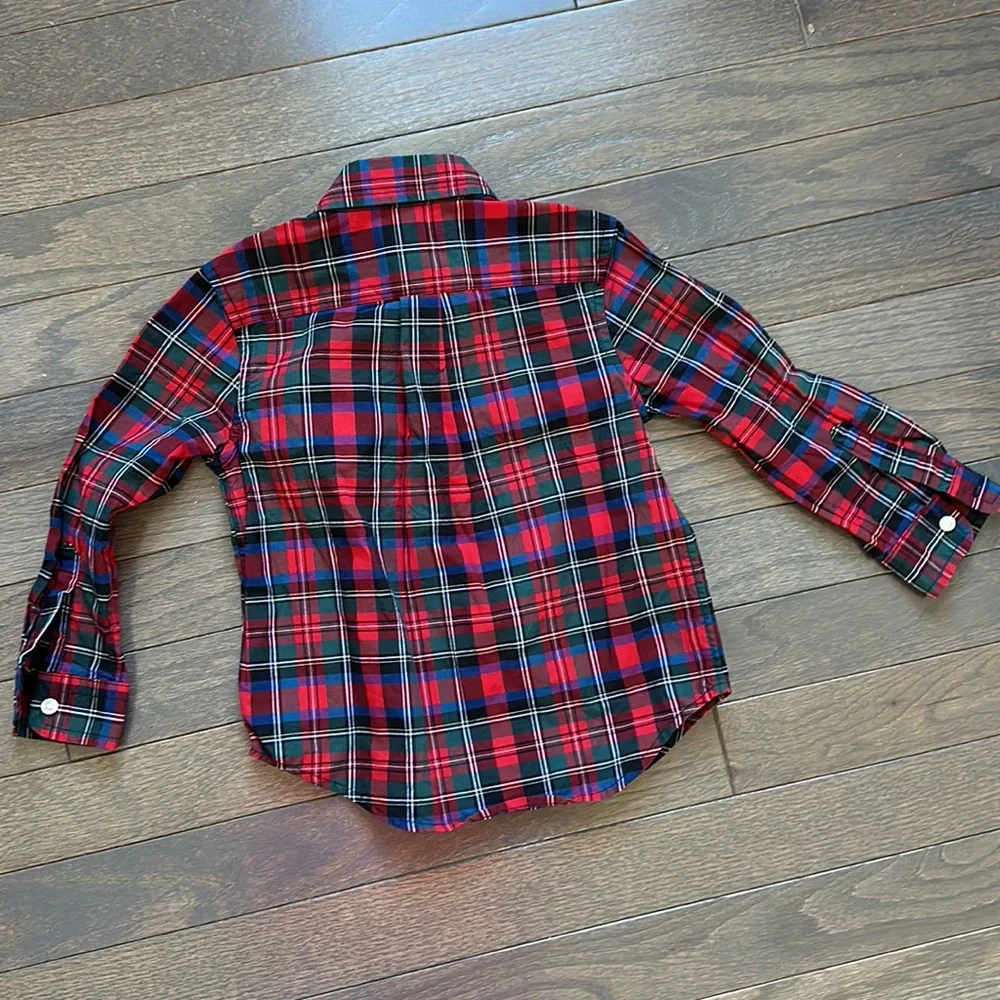 Ralph Lauren Baby Boy. Plaid Cotton Poplin Shirt. 24 months.